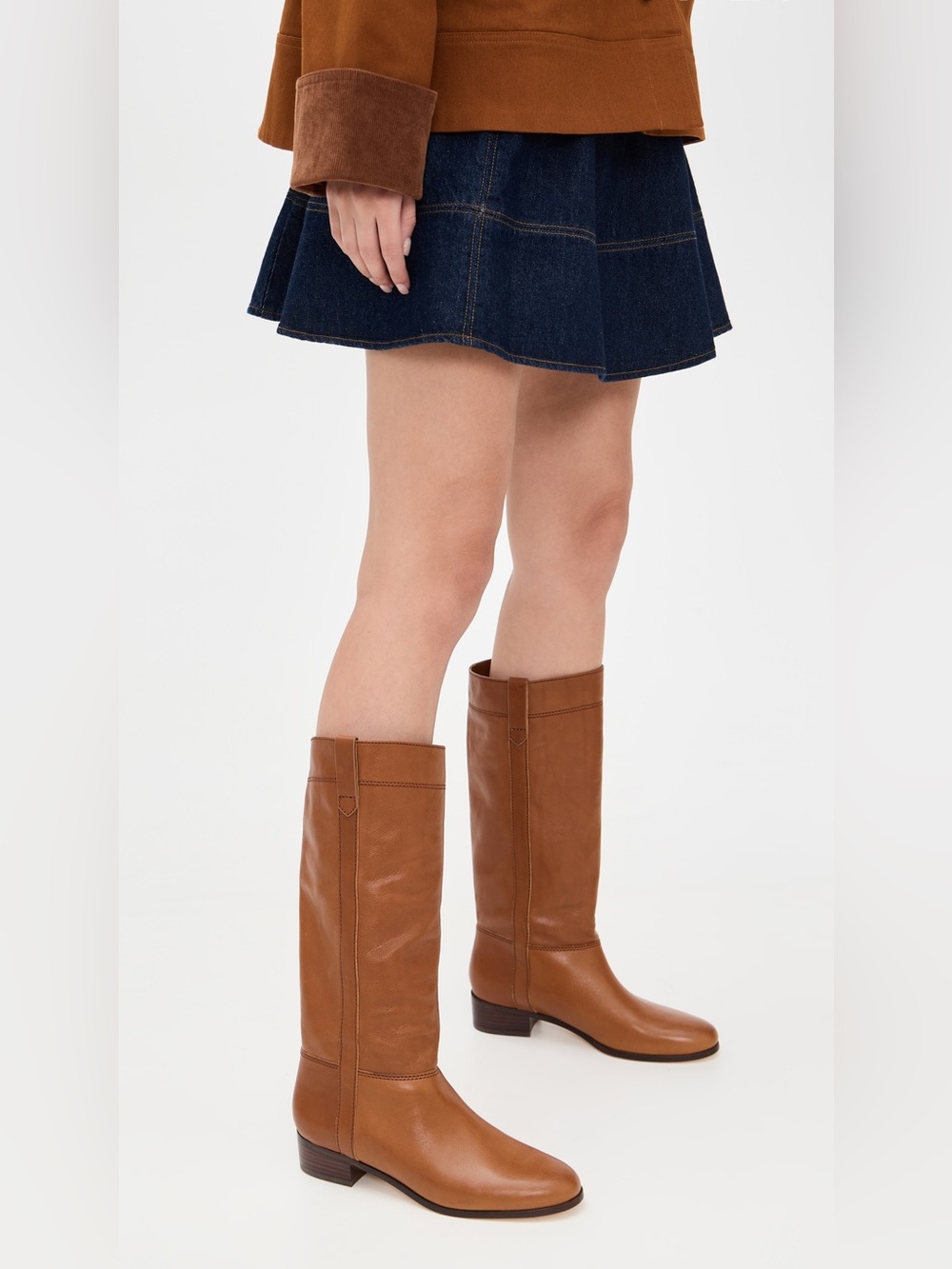 Veronica beard  Women's  Dwyer Leather Boots in Cognac Brown size 8M H18N8
